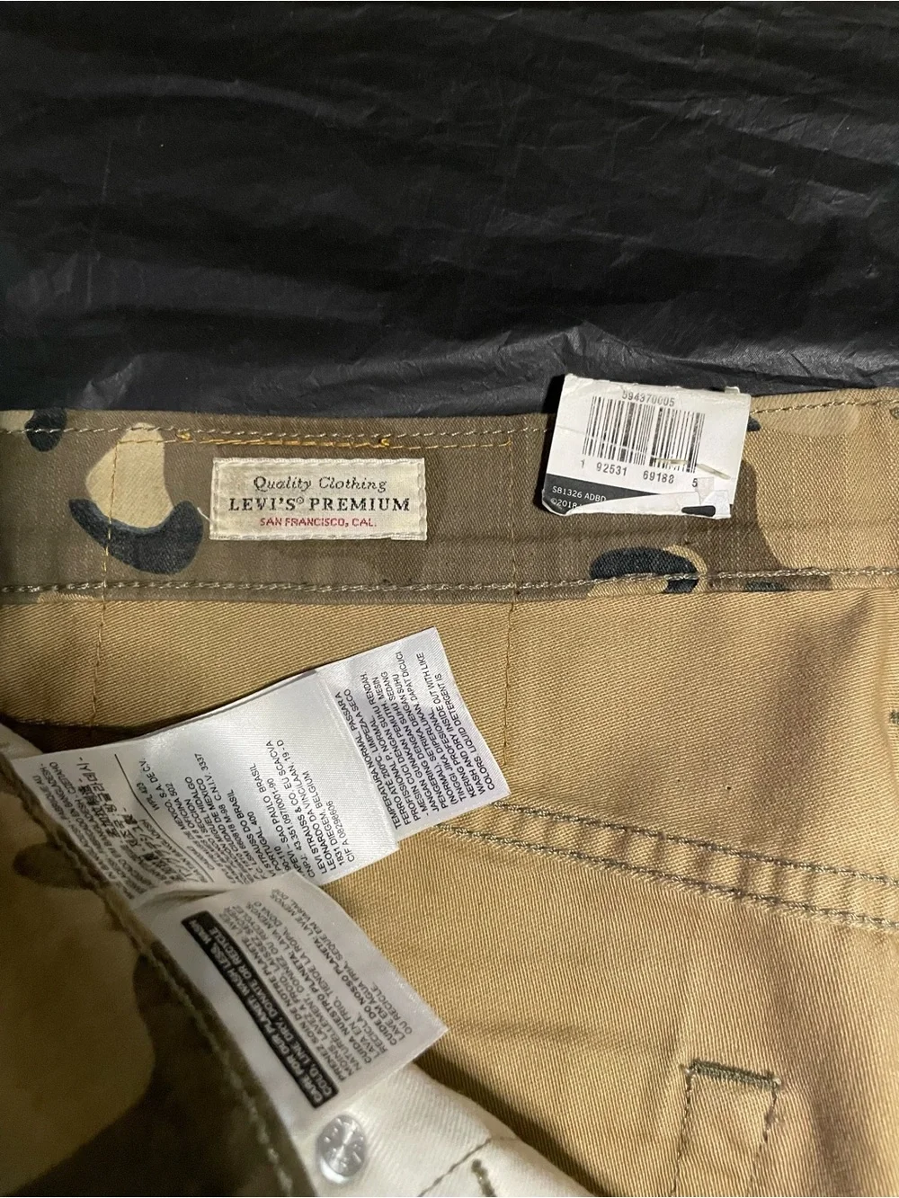 Levi’s Premium Lo-Ball Stack Camo Distressed Jeans Men’s 34x34